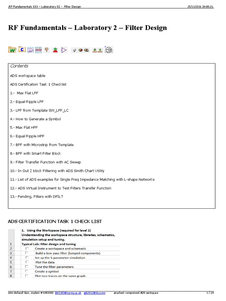 Keysight ADS Advance Design System Certification Task 1 Basic Radio