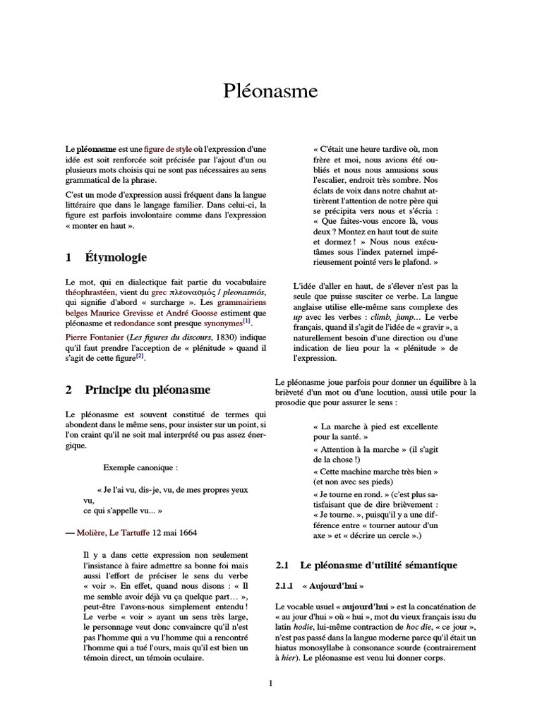 Comprendre le pléonasme en français | PDF | Sémantique | Sémiotique