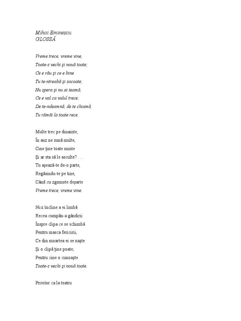 Eminescu Glossa