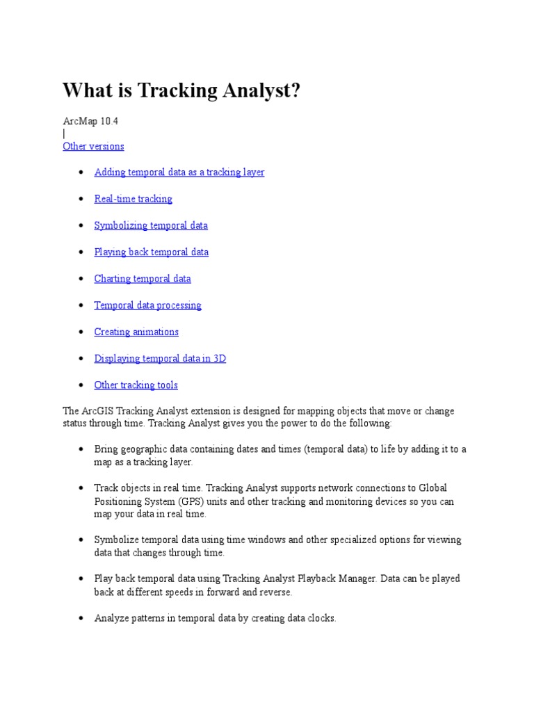 What Is Tracking Analyst | PDF | Arc Gis | Esri
