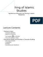 Teaching of Islamic Studies: Significance of Education and Training in Islamic Perspective