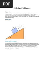 Coefficient of Friction Practice Problems | PDF | Friction | Force
