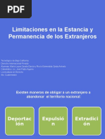 Limitaciones Para La Permanencia y Estancia de Extranjeros