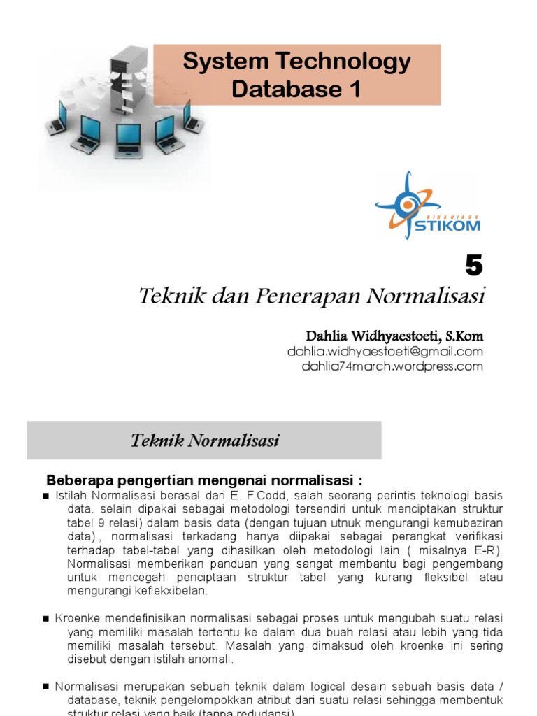 5 Teknik Normalisasi PDF | PDF