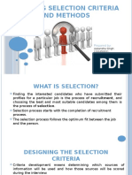 Designing Selection Criteria and Methods: Prepared by