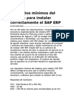 Requisitos Mínimos Del Sistema Para Instalar Correctamente El SAP ERP
