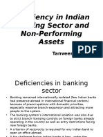 Deficiencies in Indian Banking Sector and Non-Performing Assets