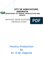 461 - APH302 Non-Ruminant Production Lecture Note 1