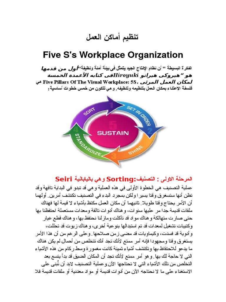 تنظيم أماكن العمل | PDF