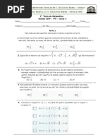 9º ano 1º Teste de Matemática (A,B) ( 09-10) Probabilidades, Conjunto IR, Inequações- Profª Teresa Ribeiro