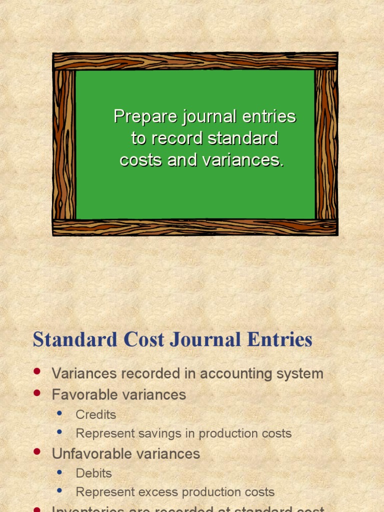 Standard Costing Journal Entries PDF Debits And Credits Cost Of Goods Sold