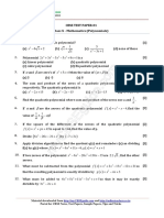 10 Mathematics Polynomials Test 01