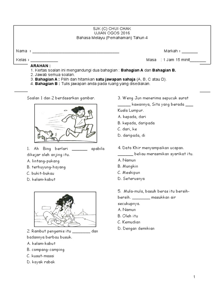 Soalan 1 Dan 2 Berdasarkan Gambar | PDF