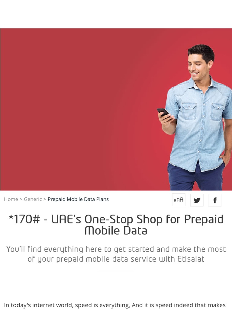 Etisalat UAE Prepaid Mobile Data Plans PDF Mobile Broadband