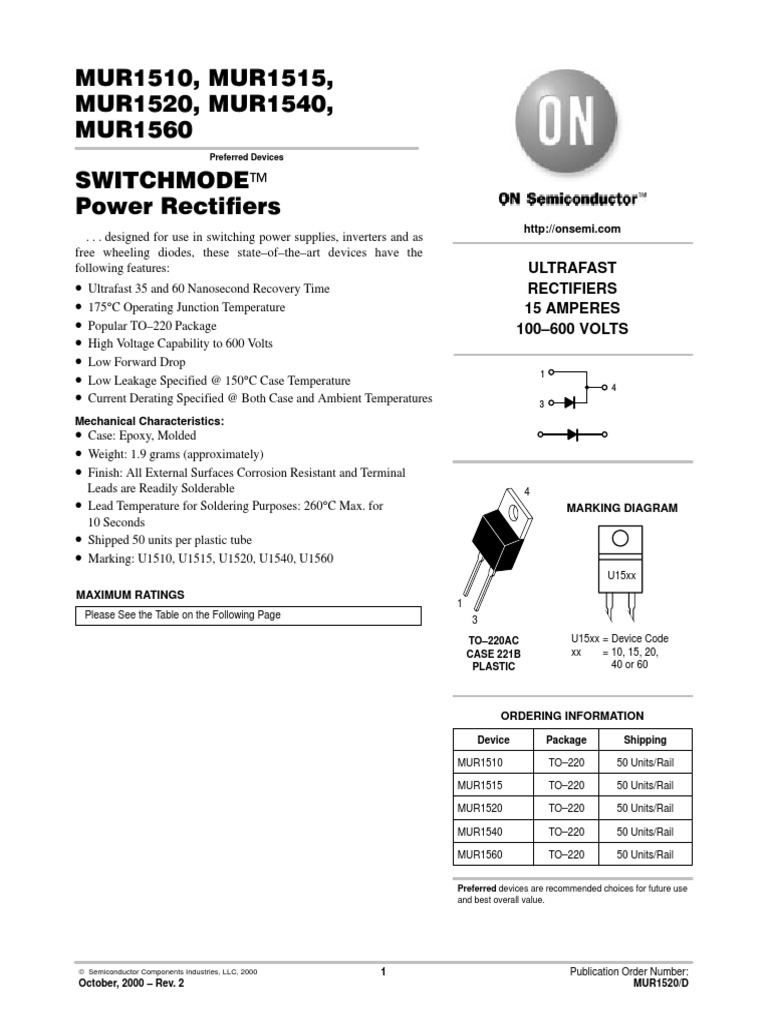 U1560DiodeDatasheet.pdf Rectifier Diode
