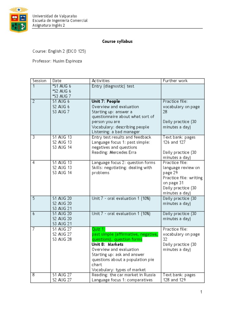 (ENG 2) Course Syllabus PDF | PDF | Learning | Communication