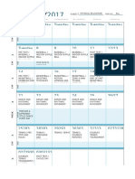 January 2017 Physical Education Calendar