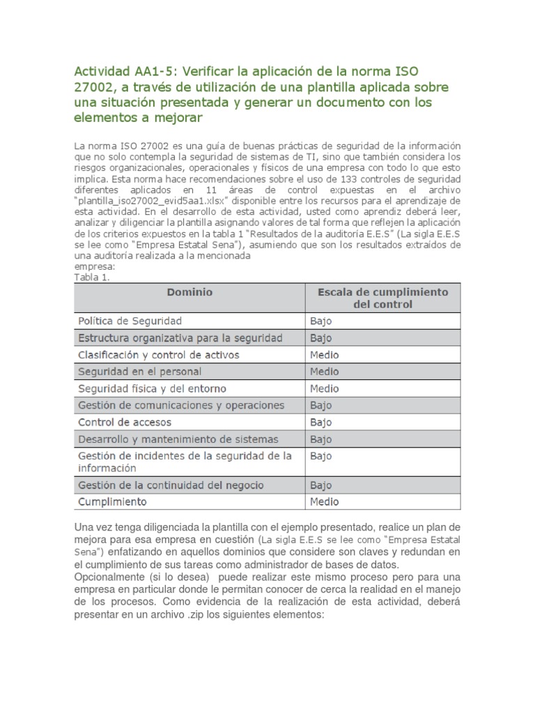 Mejora de Seguridad ISO 27002 E.E.S. | PDF | Seguridad de información ...