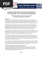 Download Colorado Education and Open Negotiations Increasing Public Access to School District Bargaining by Education Policy Center SN33240256 doc pdf