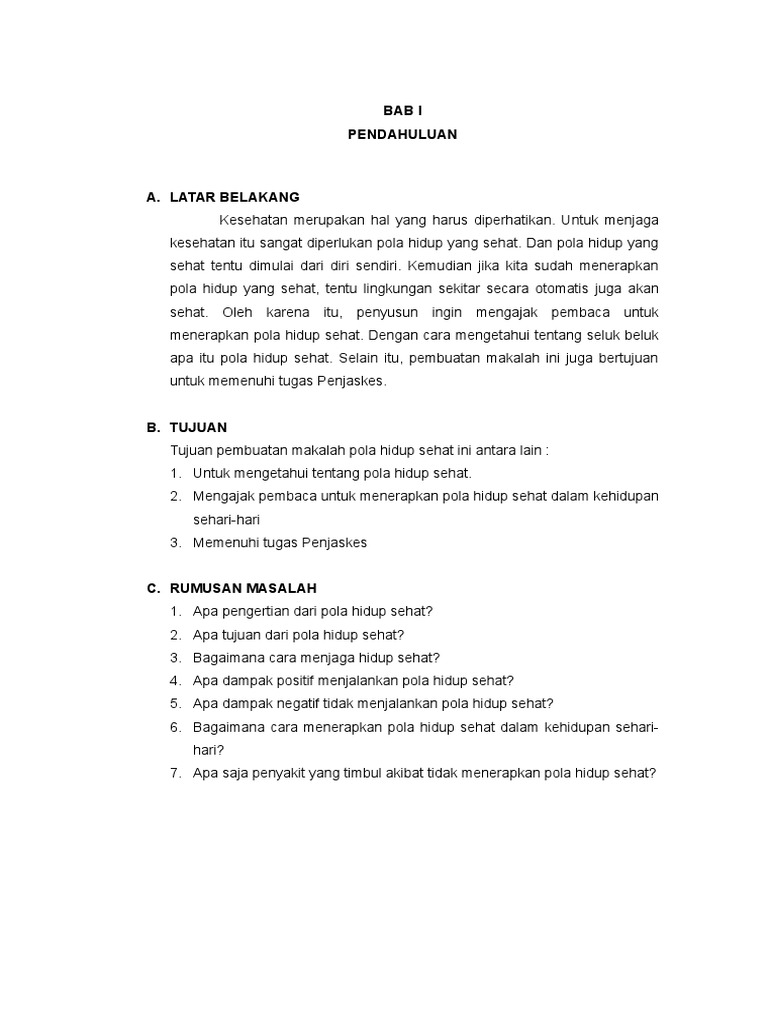 Makalah Gaya Hidup Sehat | PDF