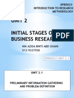 Dpb5023 Unit 2 Initial Stages of Business Research