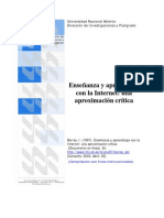 Enseñanza y Aprendizaje Con La Internet: Una Aproximación Crítica