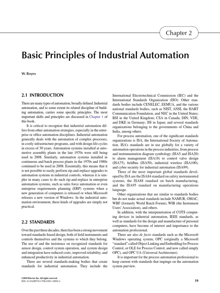 Chapter 2 Basic Principles of Industrial Automation 2010 ...
