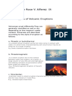 Catherine Rose V. Alferez IX-Mahogany: Types of Volcanic Eruptions