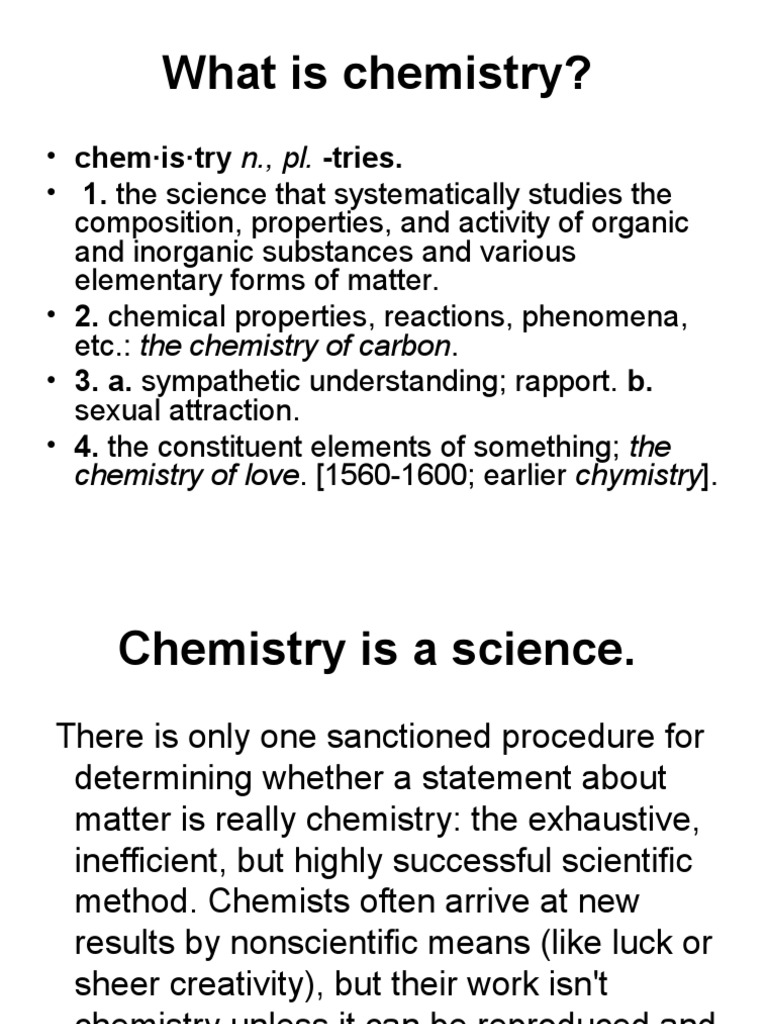 What Is Chemistry? Chemistry of Love. (15601600 Earlier Chymistry