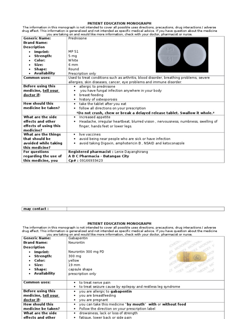 Patient Education Monograph Work For Downloading Free PDF Health