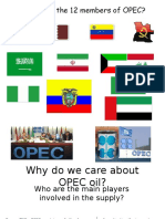OPEC's 12 member countries and influence on global oil prices