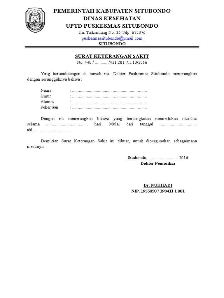 Surat Keterangan Sakit