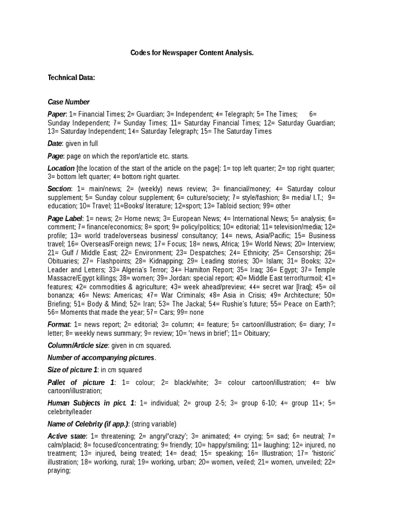 codes-for-newspaper-content-analysis-technical-data-pdf-the-times