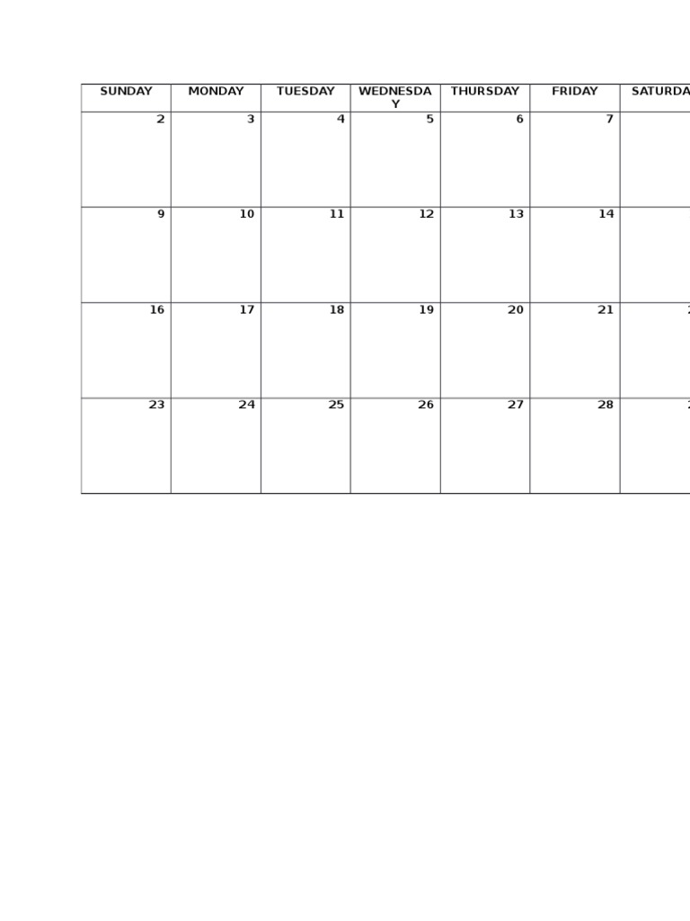 October calendar template pdf