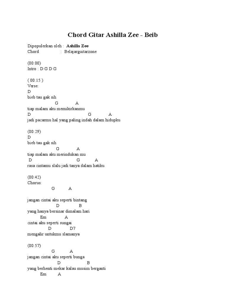 Chord Gitar Ashilla Zee Musical Forms