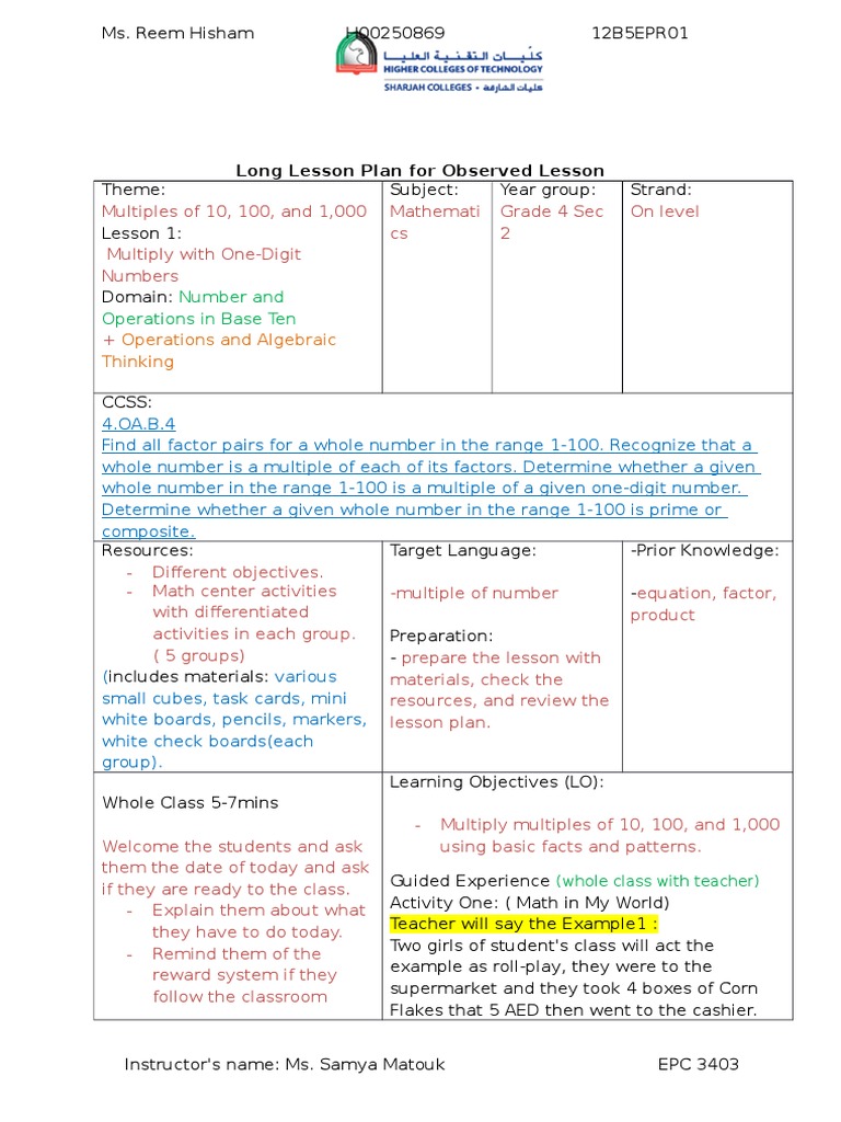 Lesson Plan 2 Nov | PDF | Lesson Plan | Applied Psychology