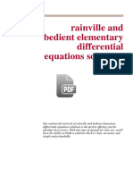 Rainville and Bedient Elementary Differential Equations Solutions