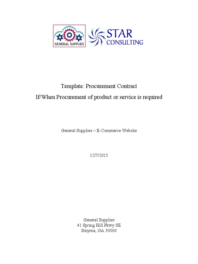 Template Contract For Procurement | PDF | Indemnity | Invoice