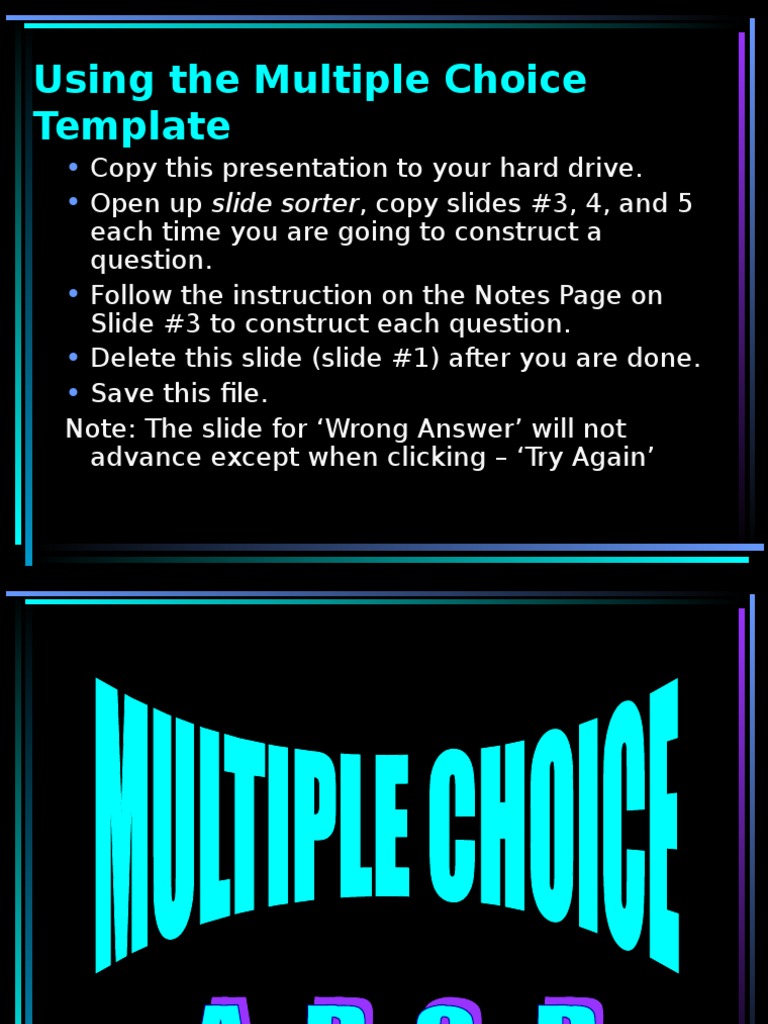 Multiple Choice Question Template Guide | PDF | Career & Growth ...