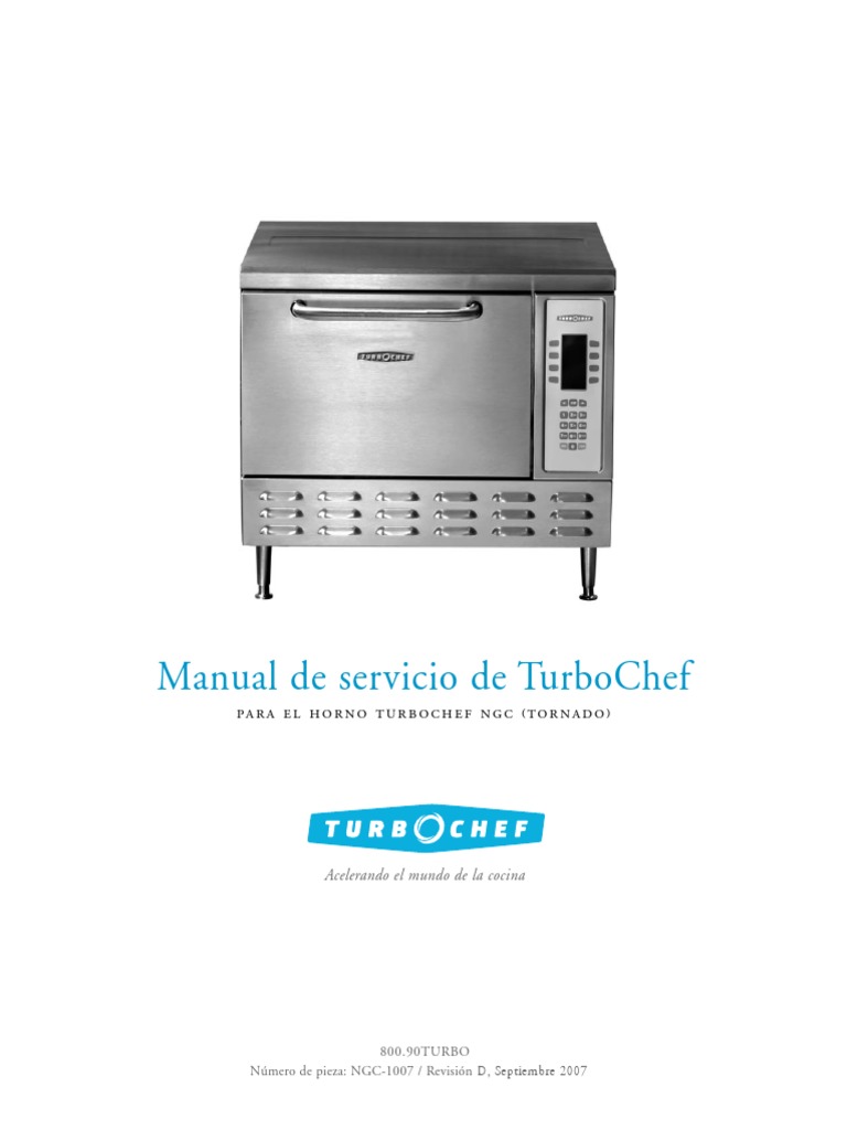 Manual Horno Turbochef Tornado Descrip Completa Relé Par termoeléctrico