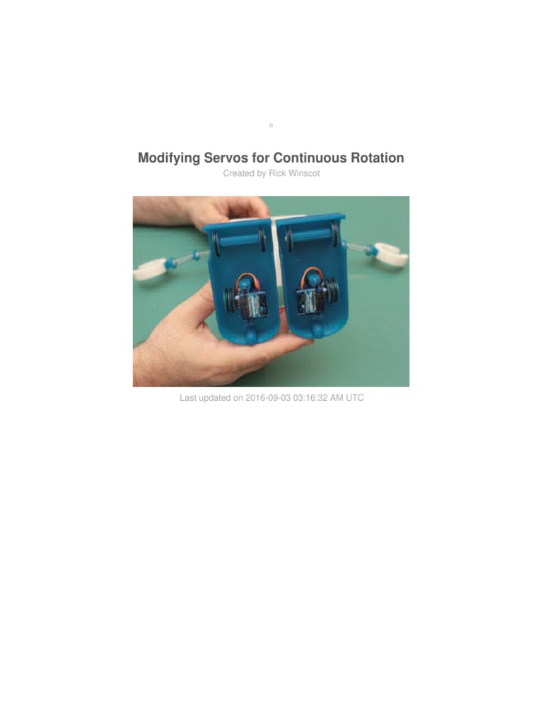 Modifying Servos For Continuous Rotation | PDF | Servomechanism | Resistor