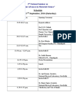 Schedule Date: 17 September, 2016 (Saturday) : 2 National Seminar On "Recent Advances in Materials Science"