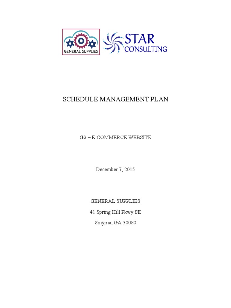 Gs Schedule Management Plan PDF Project Management Product
