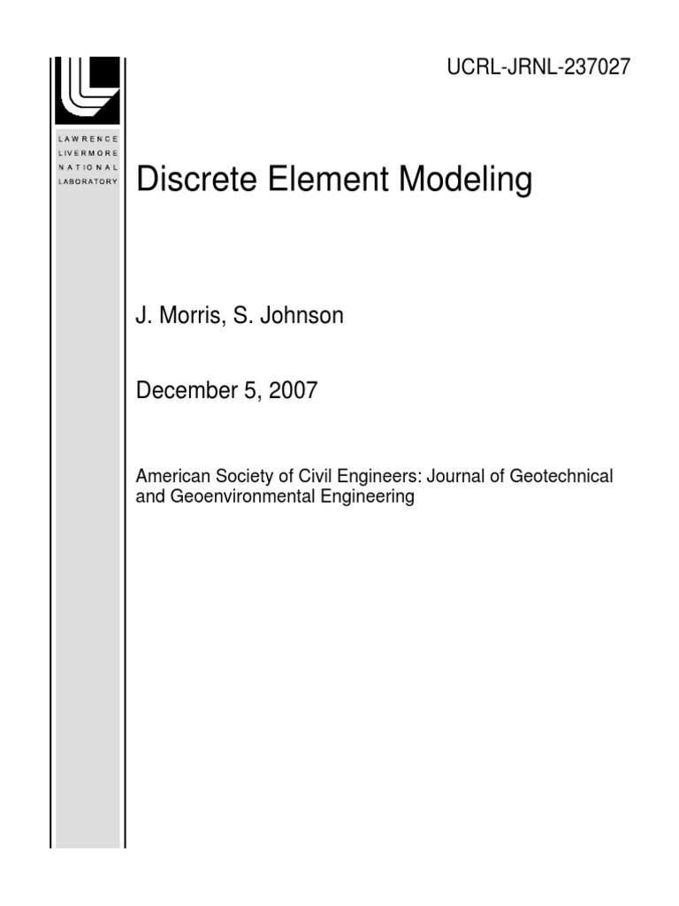 Discrete Element Modelling | PDF | Stress (Mechanics) | Finite Element ...