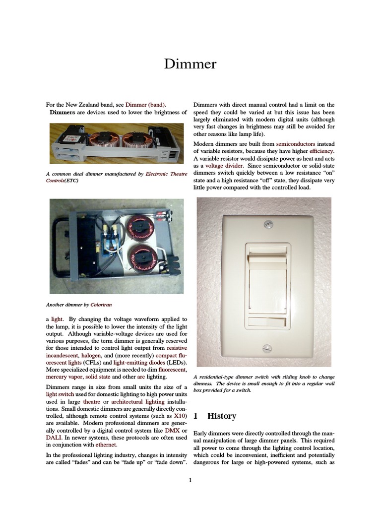 Dimmer Electrical Components Lighting