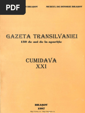 021 Revista Cumidava Muzeul Istorie Brasov Xxi 1997 Pdf