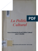 La Política Cultural - Planeación y Colcultura-23p