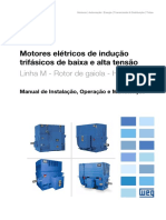 WEG Motores de Inducao Trifasicos de Baixa e Alta Tensao Linha M Rotor de Gaiola Horizontais 11066437 Manual Portugues BR