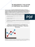 Politica de Seguridad y Salud en El Trabajo Empresa Saludable