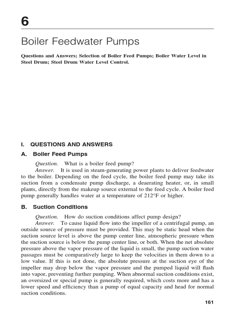 6 Boiler Feedwater Pumps PDF Pump Boiler